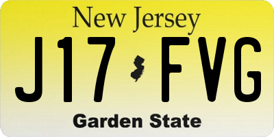 NJ license plate J17FVG