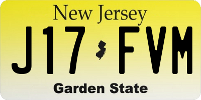 NJ license plate J17FVM