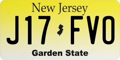 NJ license plate J17FVO
