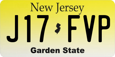 NJ license plate J17FVP