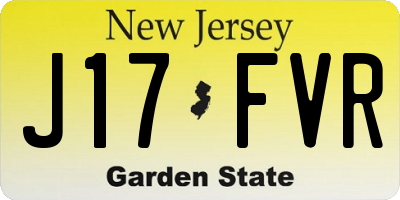 NJ license plate J17FVR