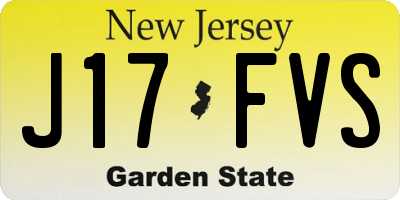 NJ license plate J17FVS
