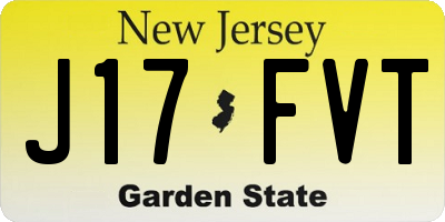 NJ license plate J17FVT