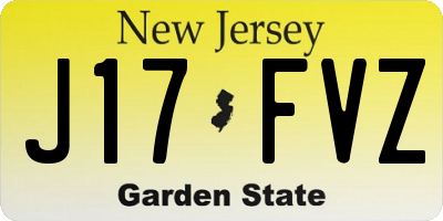 NJ license plate J17FVZ