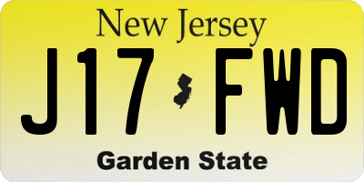 NJ license plate J17FWD