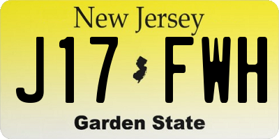 NJ license plate J17FWH