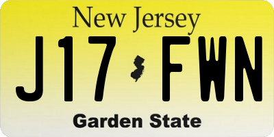 NJ license plate J17FWN
