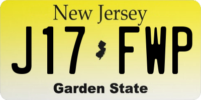 NJ license plate J17FWP