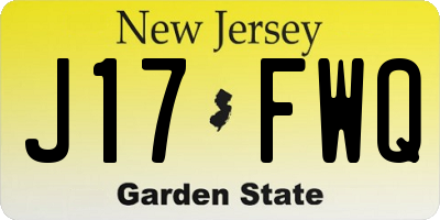 NJ license plate J17FWQ
