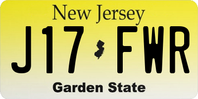 NJ license plate J17FWR