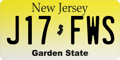 NJ license plate J17FWS