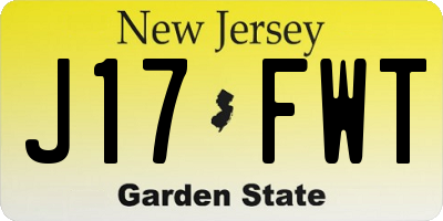 NJ license plate J17FWT