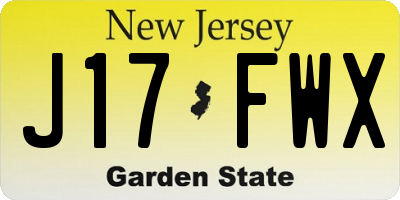 NJ license plate J17FWX