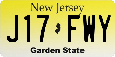 NJ license plate J17FWY