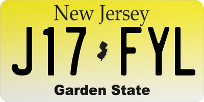 NJ license plate J17FYL
