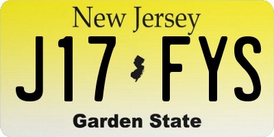 NJ license plate J17FYS