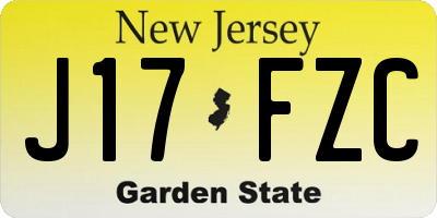 NJ license plate J17FZC