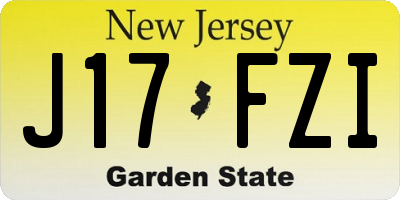 NJ license plate J17FZI