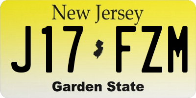 NJ license plate J17FZM