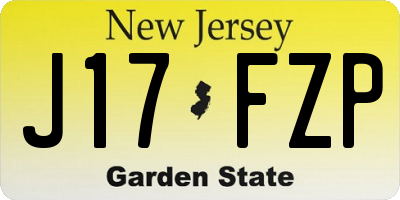 NJ license plate J17FZP