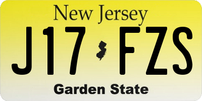 NJ license plate J17FZS