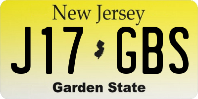 NJ license plate J17GBS