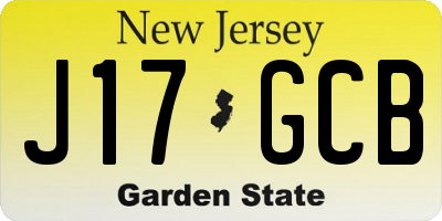 NJ license plate J17GCB