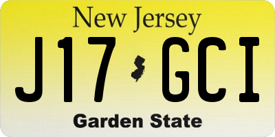 NJ license plate J17GCI