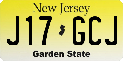 NJ license plate J17GCJ