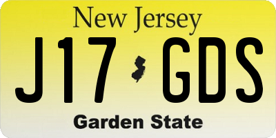 NJ license plate J17GDS