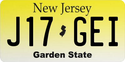 NJ license plate J17GEI