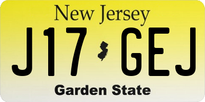 NJ license plate J17GEJ