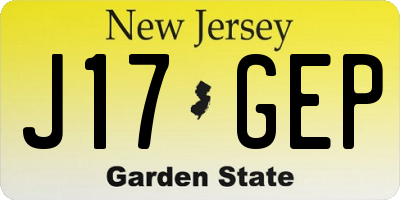 NJ license plate J17GEP