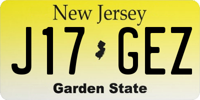NJ license plate J17GEZ