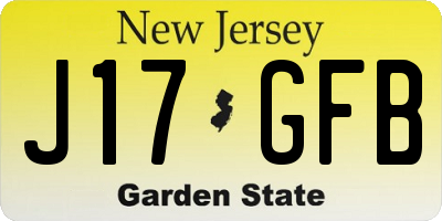 NJ license plate J17GFB