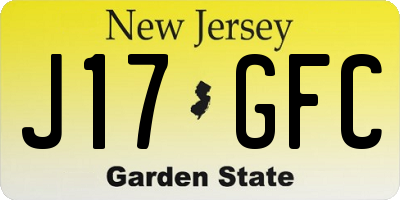 NJ license plate J17GFC