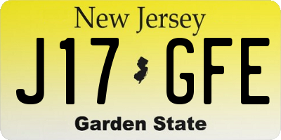 NJ license plate J17GFE