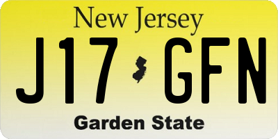NJ license plate J17GFN