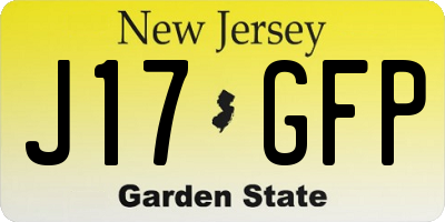 NJ license plate J17GFP