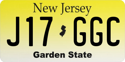 NJ license plate J17GGC