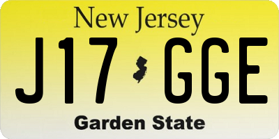 NJ license plate J17GGE