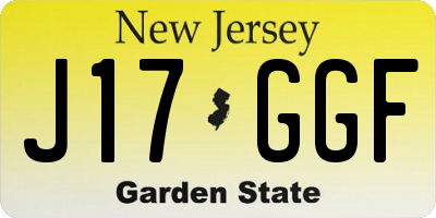 NJ license plate J17GGF