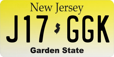 NJ license plate J17GGK