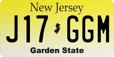 NJ license plate J17GGM