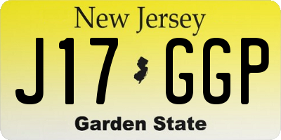 NJ license plate J17GGP
