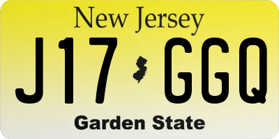 NJ license plate J17GGQ