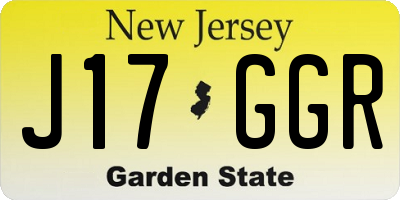 NJ license plate J17GGR