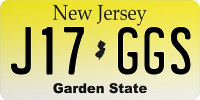 NJ license plate J17GGS