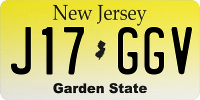 NJ license plate J17GGV