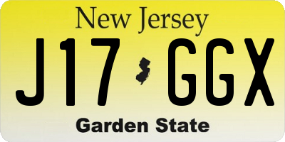 NJ license plate J17GGX
